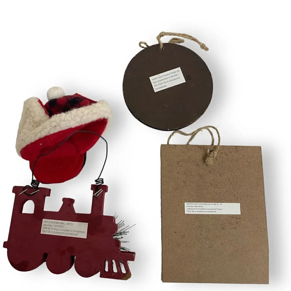 Woodland Christmas Ornaments Set of 4 Rustic Farmhouse Holiday Decor Ref#9